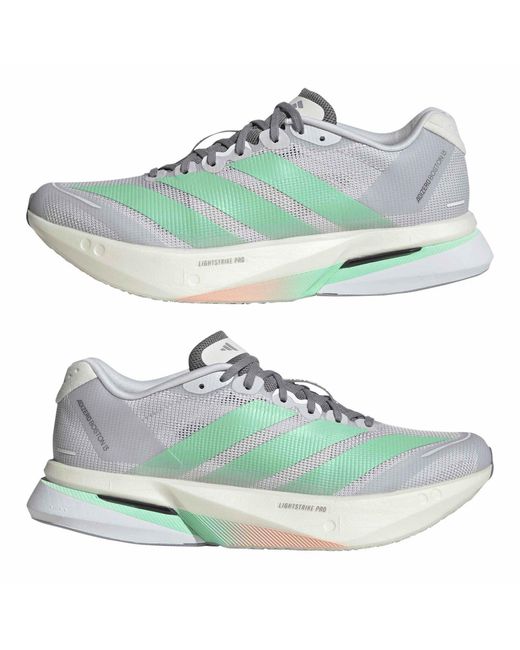 Adidas Green Adizero Boston 13 Road Running Shoes
