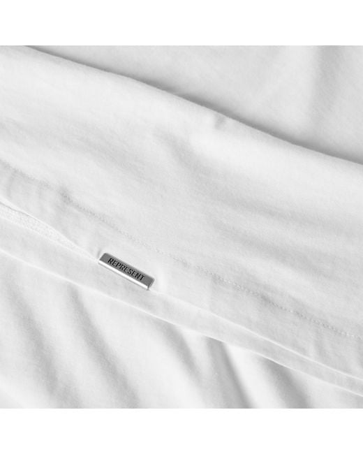 Represent White Initial Short Sleeve Crew Neck Oversized T-Shirt for men