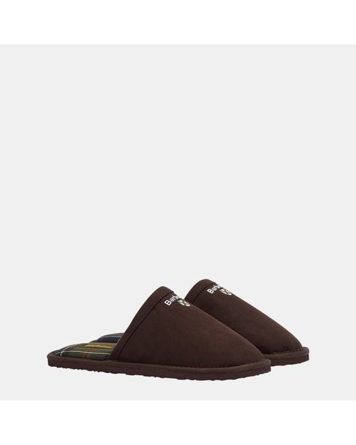 Barbour Brown Everitt Mule Slippers for men