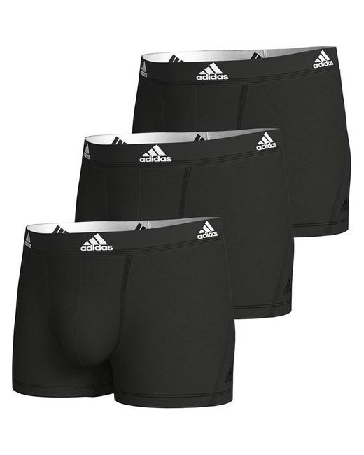 Adidas Black Active Flex Cotton Trunk 3pk for men