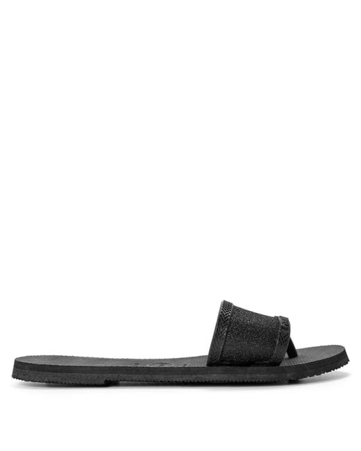 Havaianas Black Hav. You Angra Glitter Flip Flops