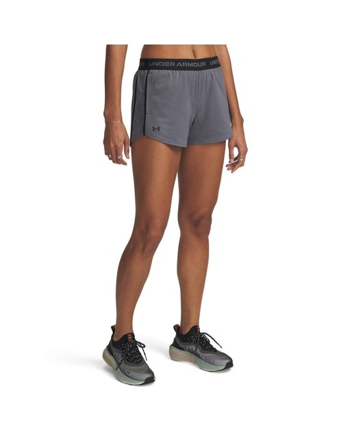 Under Armour Blue Tech Play Up 3" Shorts Castlerock