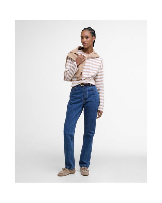Barbour White Bede Long Sleeve T-Shirt