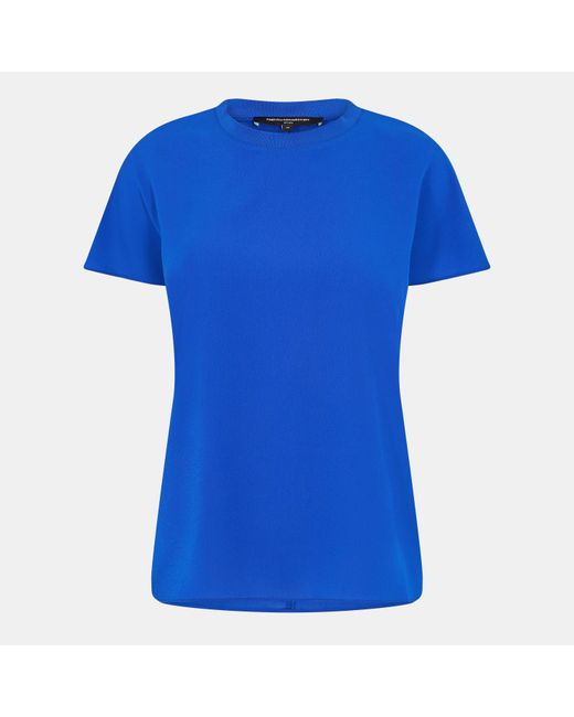 French Connection Blue Crepe Crew Neck T-Shirt