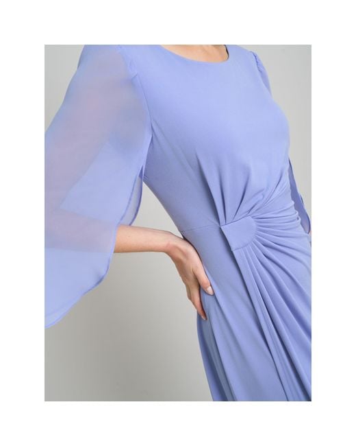 Gina Bacconi Blue Iulia Maxi Wrap Dress With Chiffon Sleeve Dress