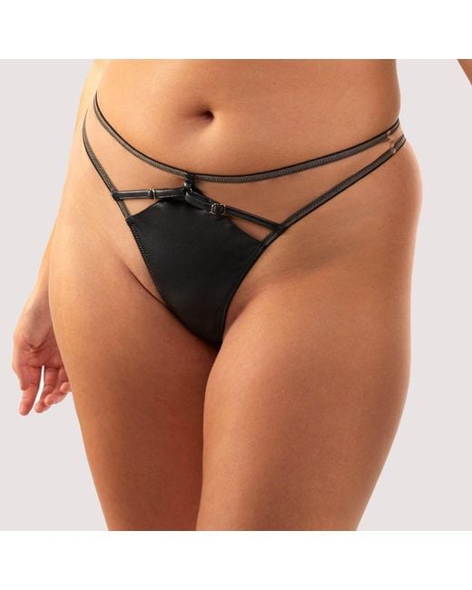 Playful Promises Black Ramona Leatherette Thong