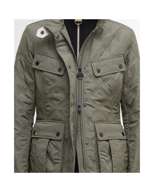 Barbour Green Halsey Long Sleeve Quilted Jacket
