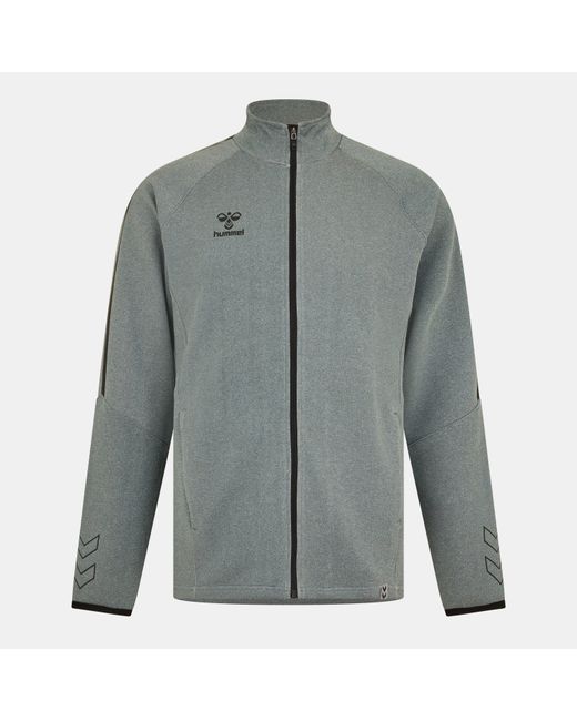 Hummel Gray Cima Zipped Tracksuit Top for men