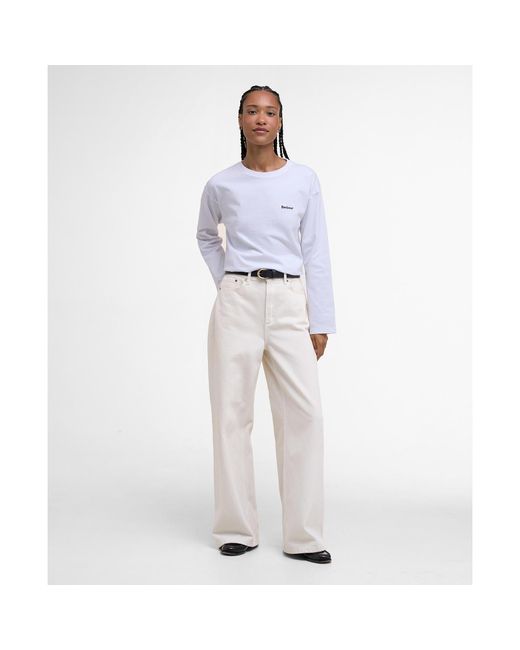 Barbour White Lavensdale Long-Sleeved T-Shirt