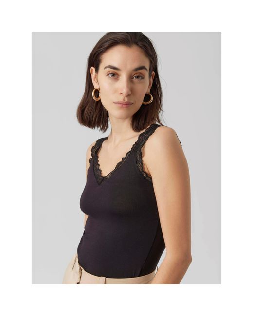 Vero Moda Black Rosa Sl Cami Top