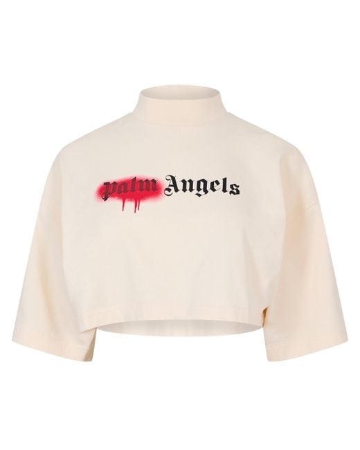Palm Angels White Star Crew T-Shirt