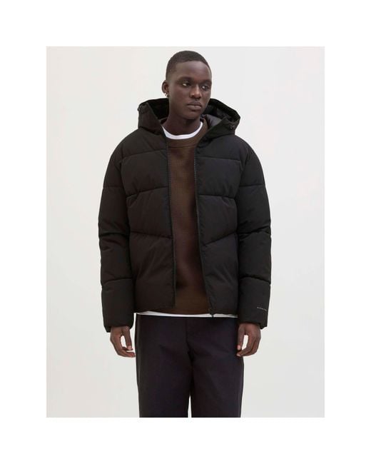 Jack & Jones Black Global Jacket Short Puffer Jacket Plus for men
