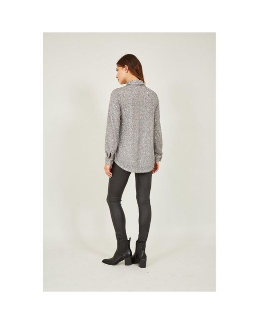 Yumi' Gray Sequin Shirt