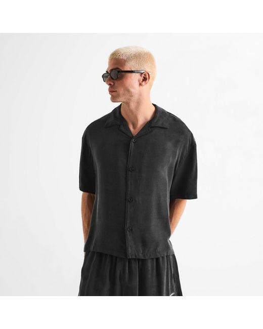 MKI Miyuki-Zoku Black Vacation Short Sleeve Bowling Shirt for men