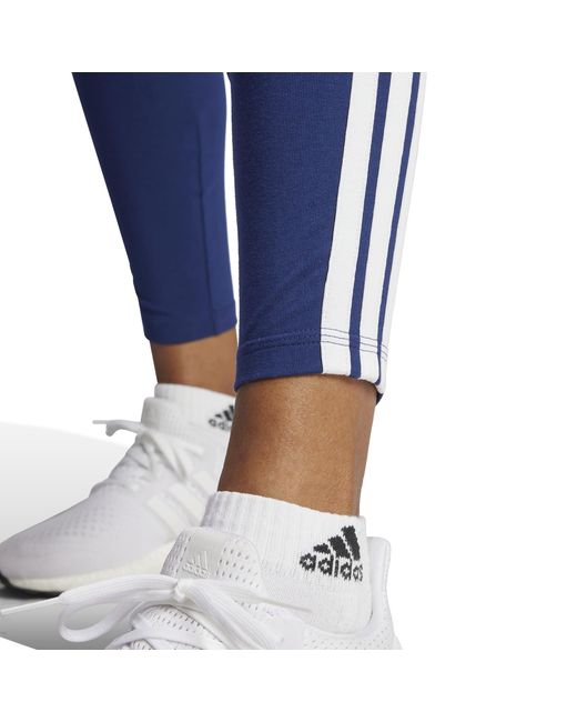 Adidas Blue Essentials 3 Stripe Leggings
