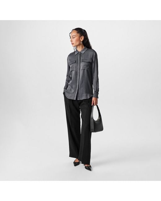 Boss Gray Long-Sleeve Blouse