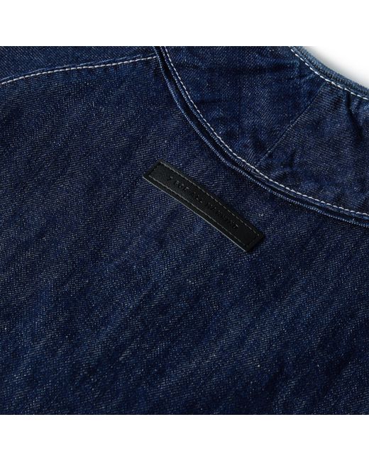 7 For All Mankind Blue Plain Short Sleeve Shirt for men
