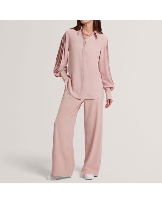 Ted Baker Pink Piping Detail Relaxed Long Sleeve Shirt