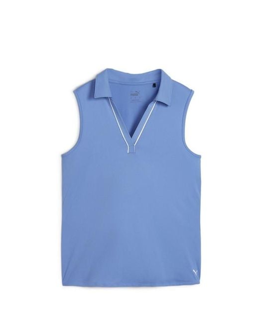 PUMA Blue W Cloudspun Piped Sl Polo Shirt