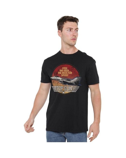 top gun Black Fighter Adult T Shirt for men