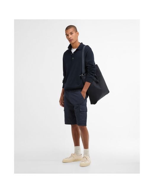Barbour Blue Knitted Polo for men
