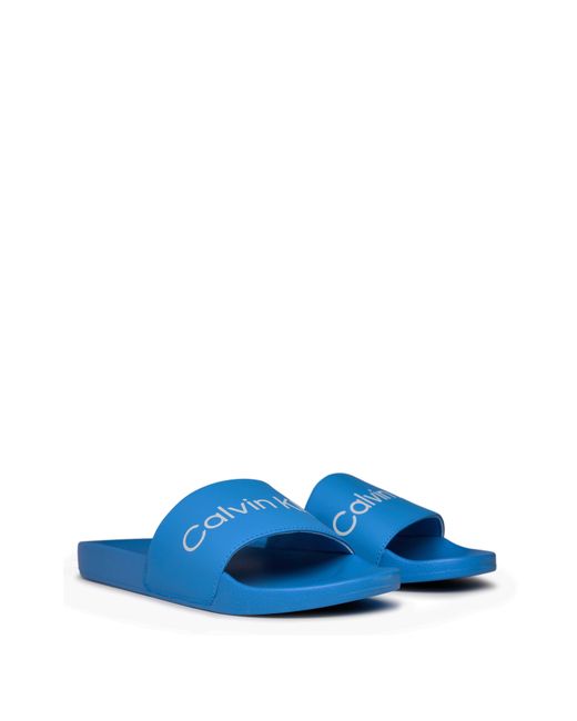 Calvin Klein Blue Pool Logo Sliders for men