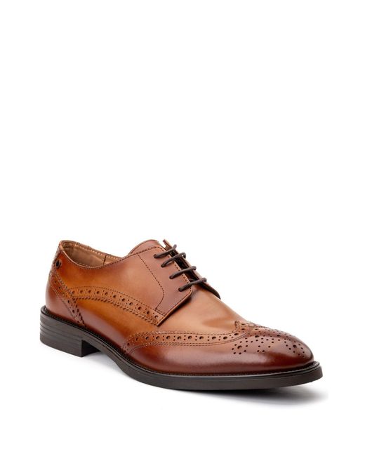 Base London Brown Pocket Brogue Shoe for men