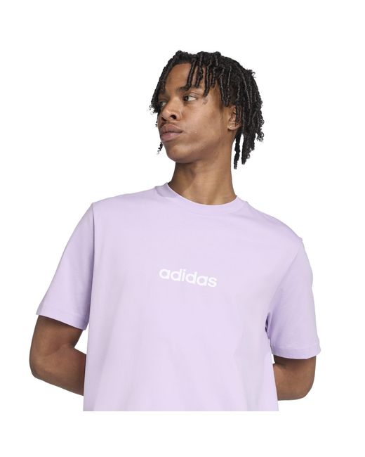 Adidas Purple Essentials Single Jersey Logo T-Shirt for men
