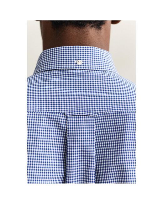 Gant Blue Gingham Long Sleeve Patterned Shirt for men