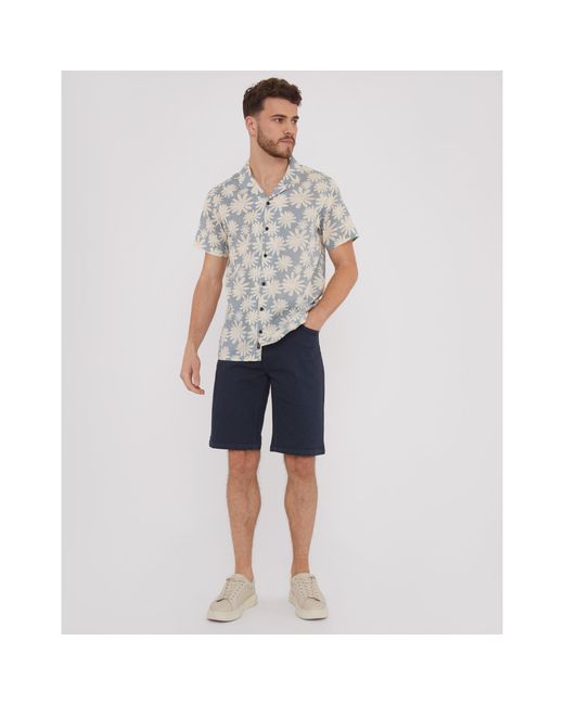 Threadbare Gray Northhal Short-Sleeve Patterned Shirt for men