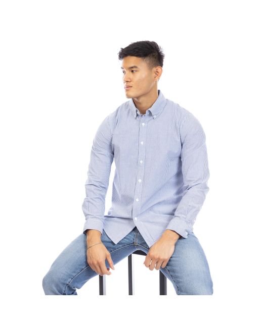 Peter Werth Blue Long Sleeve Plain Shirt for men