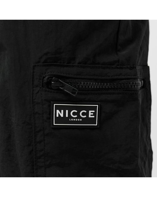 Nicce London Black Toddy Cargo Trousers for men