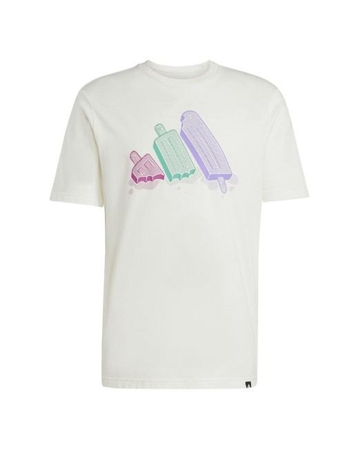Adidas White Graphic Logo T-Shirt for men