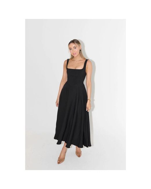 Odd Muse Blue The Ultimate Muse High Waist Square Neck Midi Dress