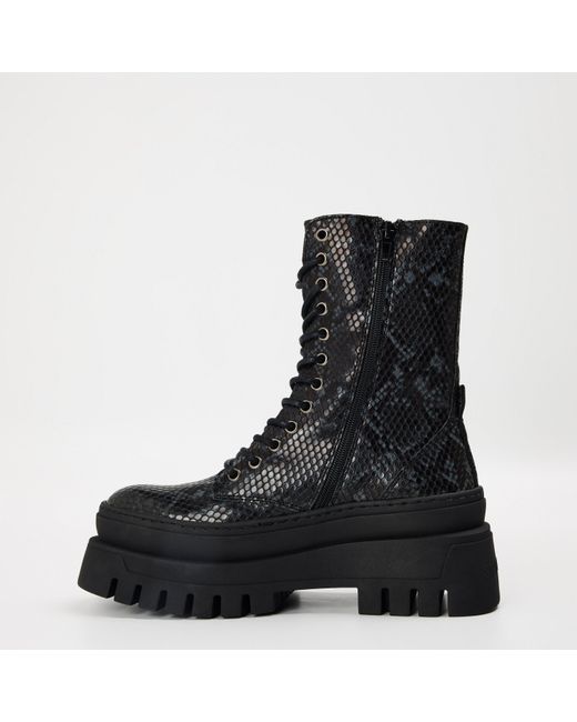 Steve Madden Black Coast Snake Patterned Platform Boots