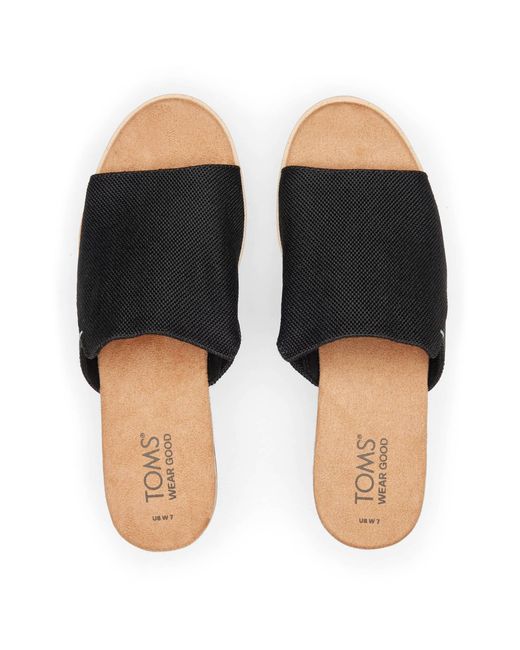 TOMS Black Diana Wedge Flatform Sandal