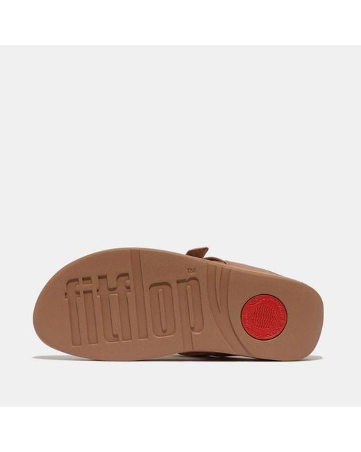 Fitflop Brown Lulu Folded-Knot Leather Toe-Post Sandals