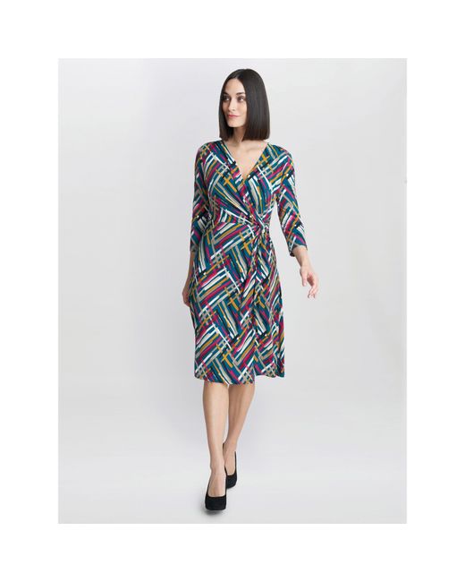 Gina Bacconi Blue Blair Jersey Wrap Dress