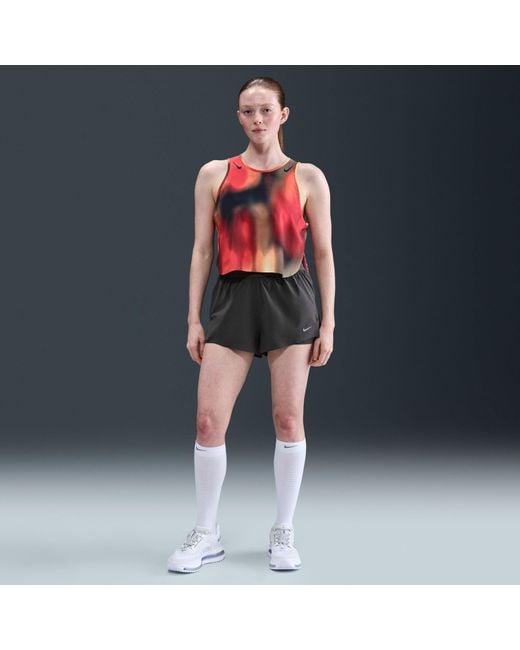 Nike Gray Dri-Fit Swift Mid-Rise 3 2-In-1 Shorts