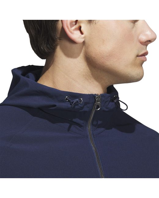 Adidas Blue Go To Full-Zip Windbreaker Thermal Performance Golf Jacket for men