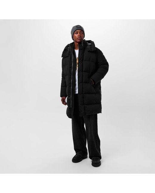 Moose Knuckles Black Everest Insulated Long Puffer Jacket for men