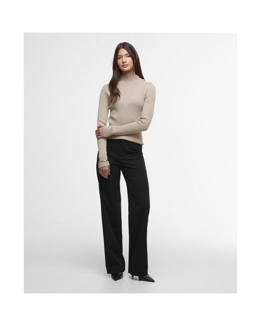 Barbour Gray Stella Ribbed Jumper
