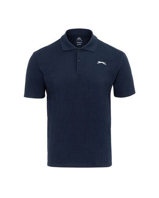 Slazenger 1881 Blue Check Golf Polo for men