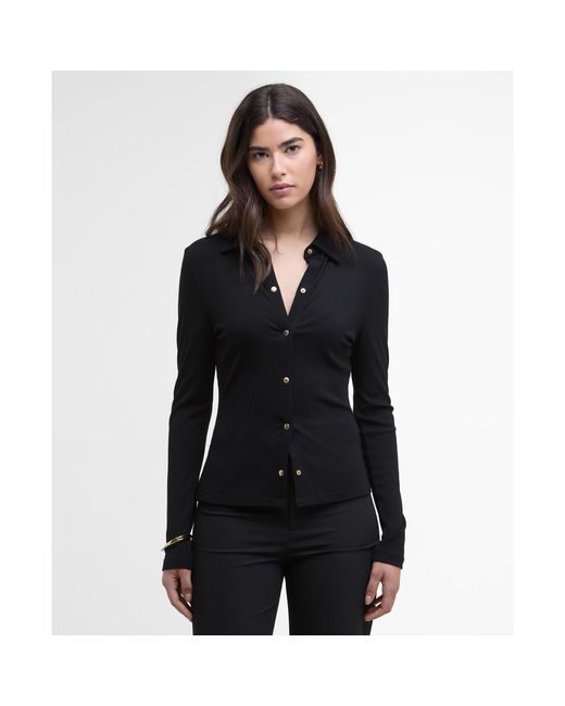 Barbour Blue Chloe Ribbed Top
