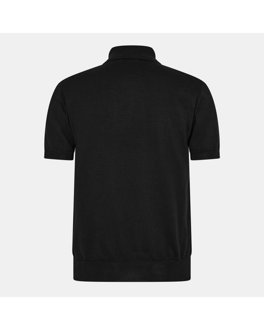Tom Ford Black Tf Cotton Short Sleeve Polo Shirt for men