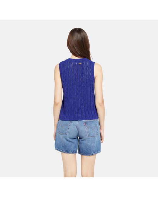 Levi's Blue Sunrise Crochet Tank Mazarine
