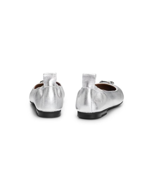 Boss White Dasy Ballerina Slider Slippers