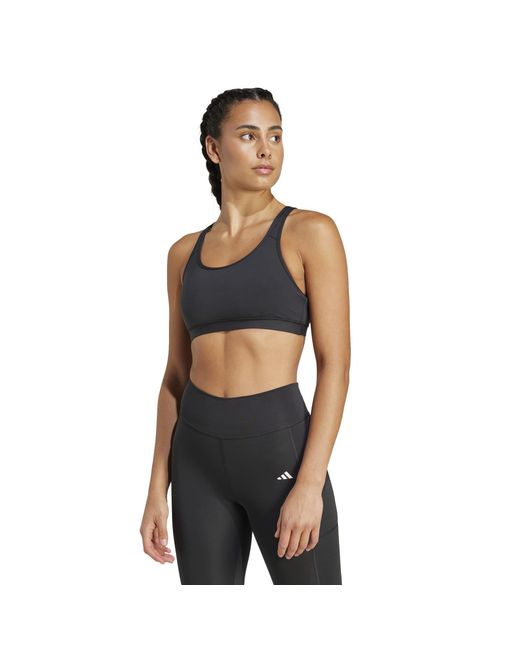 Adidas Blue Medium Impact Non Wired Sports Bra