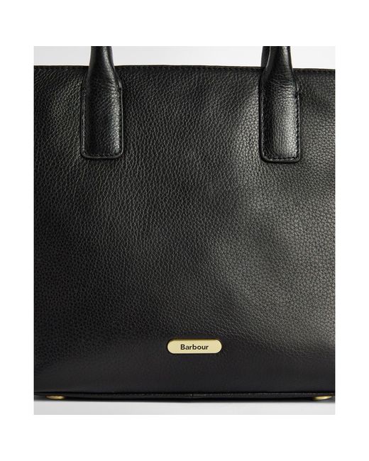Barbour Black Birch Leather Tote Bag