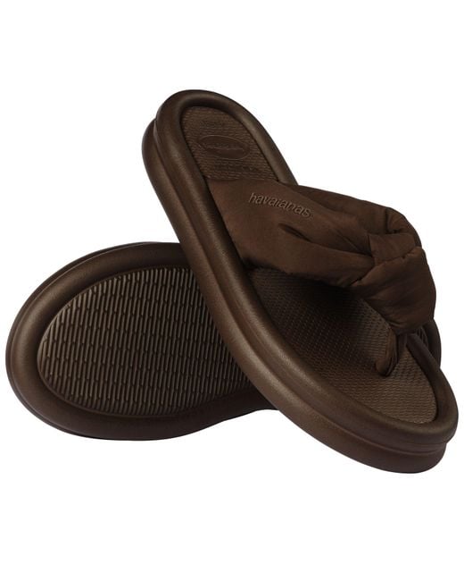 Havaianas Brown Over Puffed Up Flip Flops